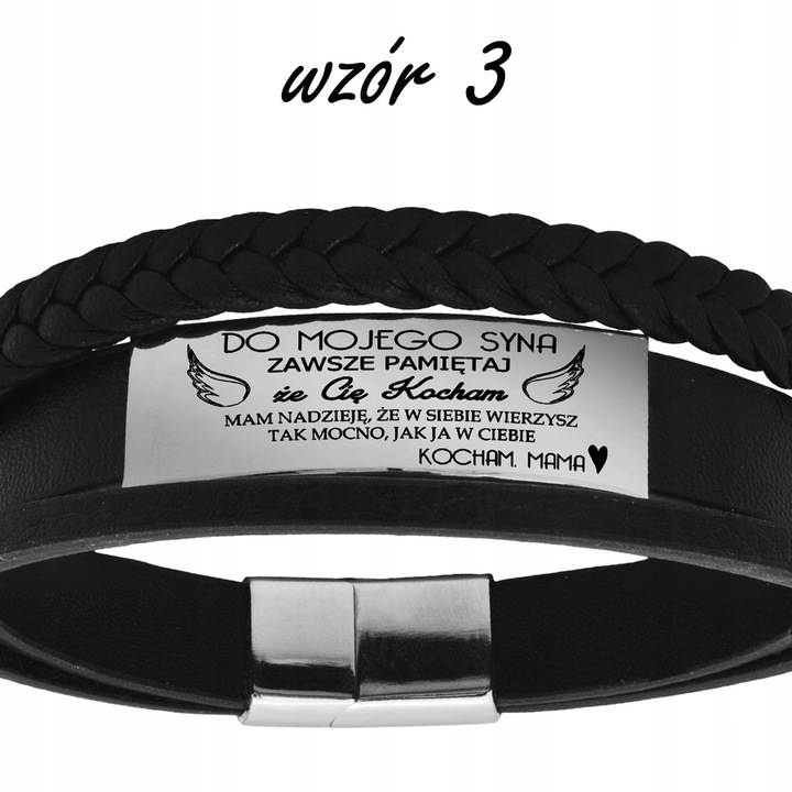 Bransoletka dla Syna z grawerem Prezent na Dzień Dziecka pleciona BLINGART