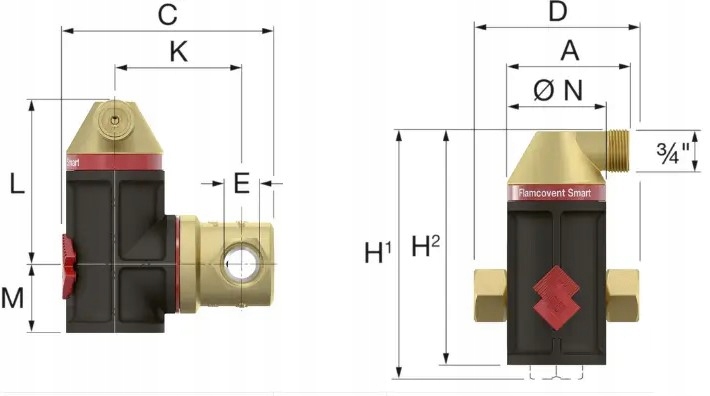 Separator powietrza Flamcovent Smart 1" 30003