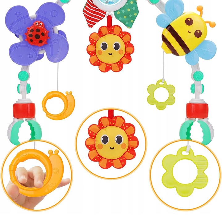 PAŁĄK ŁUK ZAWIESZKA SENSORYCZNA GRZECHOTKA ŁÓŻECZKA WÓZKA FOTELIKA GRYZAKI