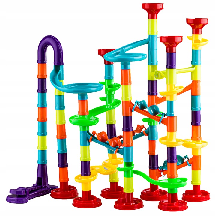 Tor Kulkowy KULODROM ZESTAW 113 el KULKI WYRZUTNIA Zjeżdżalnia dla kulek