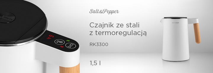 Czajnik elektryczny double wall 1,5 l biały RK3300