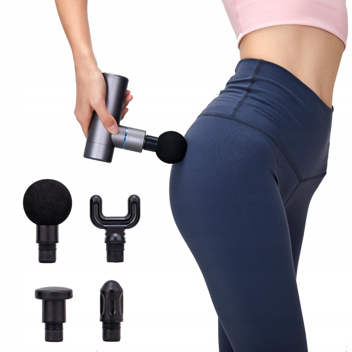 Aluminiowy pistolet do masażu Kica 4 głowice cellulit zakwasy