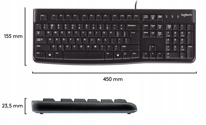Zestaw Logitech MK120 USB klawiatura K120 mysz B100 przewodowa komputera