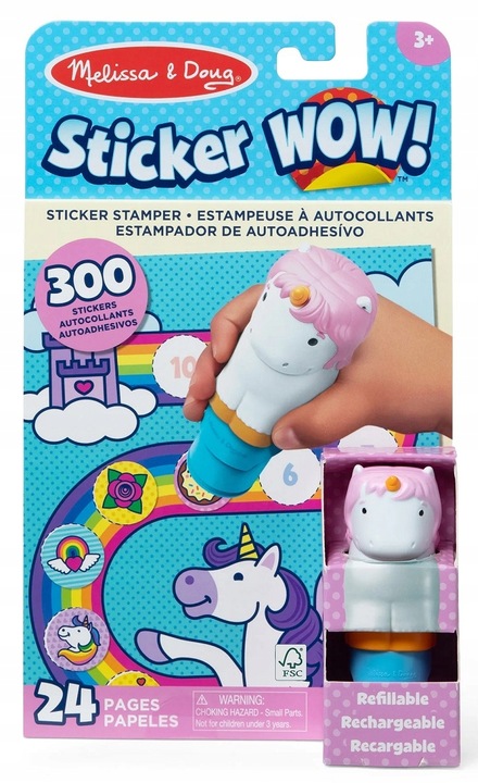 Sticker Wow stempel z naklejkami Jednorożec 32013 Melissa & Doug książeczka