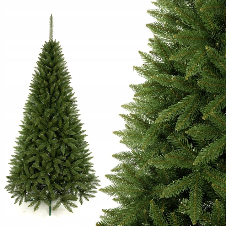 Gęsta Choinka sztuczna Świerk Kaukaski 180 cm realistyczna PVC + stojak