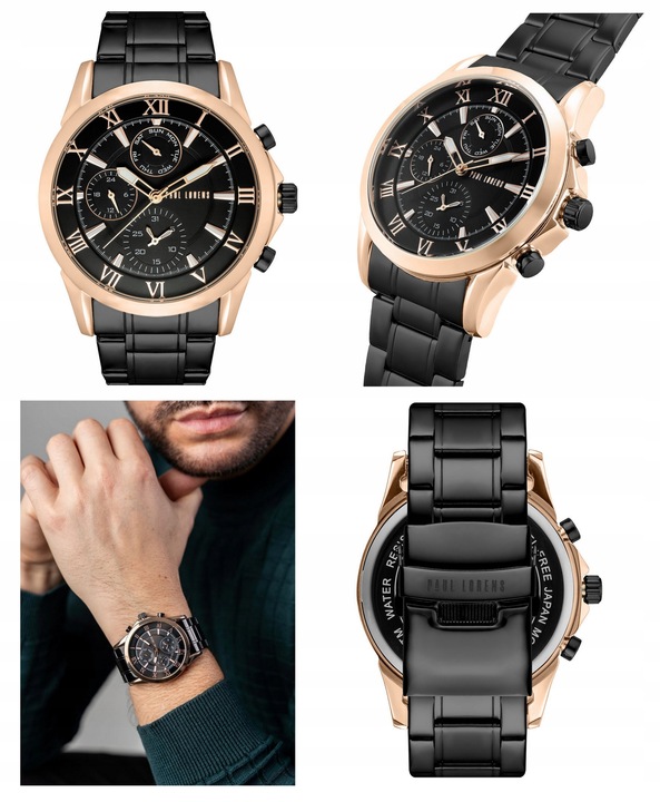 ZEGAREK MĘSKI PAUL LORENS BRUTUS chronograf datownik + BOX +GRAWER