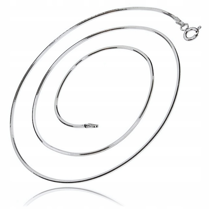 DELIKATNY SREBRNY ŁAŃCUSZEK ŻMIJKA LINKA SNAKE WĄŻ KLASYCZNY 50CM SREBRO