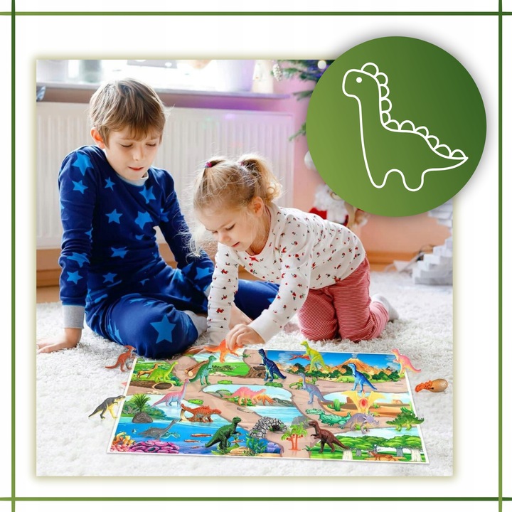 Kalendarz Adwentowy Świąteczny dla Dzieci 24 Dinozaury Kolejka Akcesoria