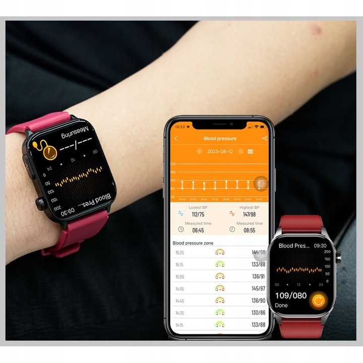 SMARTWATCH ZEGAREK DAMSKI EKG GLUKOZA CIŚNIENIE TEMPERATURA ROZMOWY MENU PL