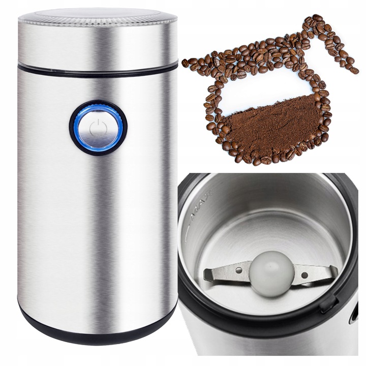 MOCNY MŁYNEK ELEKTRYCZNY DO MIELENIA KAWY ORZECHÓW ZBOŻA CUKRU GRINDER 200W