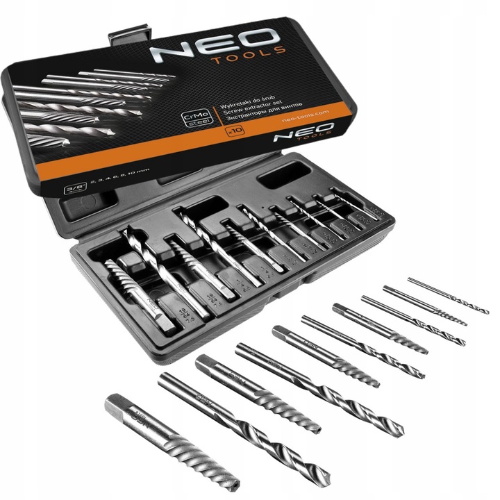 NEO KOMPLET ZESTAW WYKRĘTAKÓW DO ZERWANYCH URWANYCH ŚRUB + WALIZKA 09-609
