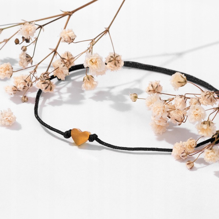 BRANSOLETKI BFF DLA 2 PRZYJACIÓŁEK ZŁOTE SERCE REGULOWANE STAL CHIRURGICZNA