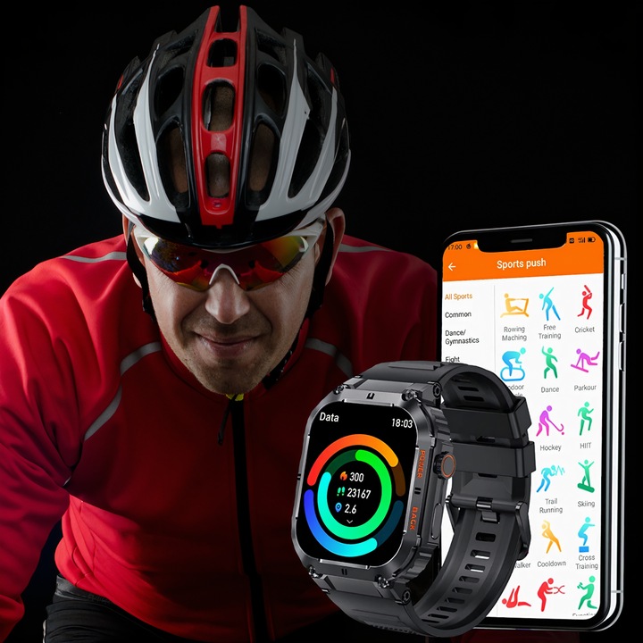 SMARTWATCH ZEGAREK MĘSKI ROZMOWY POLSKIE MENU PULS CIŚNIENIE POWIADOMIENIA