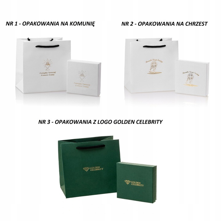 ZŁOTY ŁAŃCUSZEK+KRZYŻYK PREZENT NA CHRZEST KOMUNIĘ DLA CHŁOPCA DZIEWCZYNKI