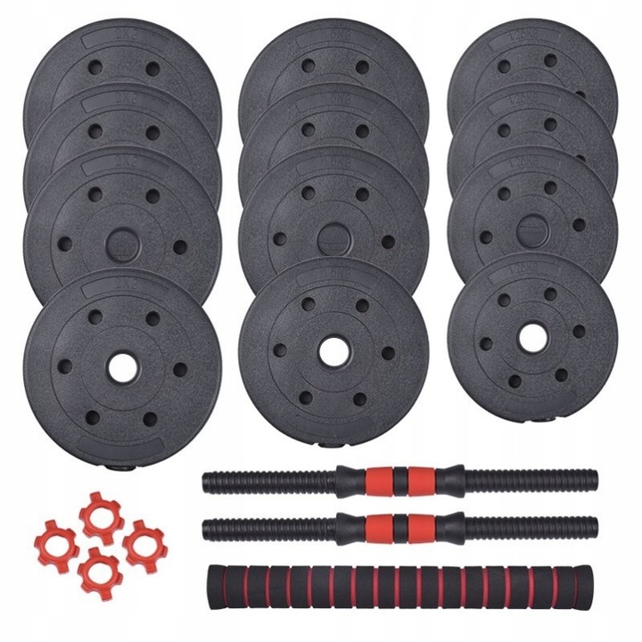 HANTLE REGULOWANE ZESTAW HANTLE DO ĆWICZEŃ 2x10KG 20KG SZTANGA + GRYFY