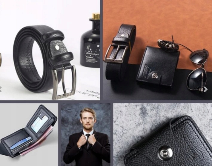 Męski Zestaw Prezentowy z Portfelem, Paskiem, Okularami i Bransoletką