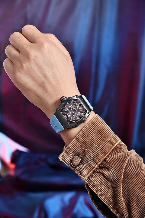 ZEGAREK MĘSKI PAGANI NIEBIESKI KWARCOWY SZKŁO SZAFIROWE ANALOGOWY PD-1738