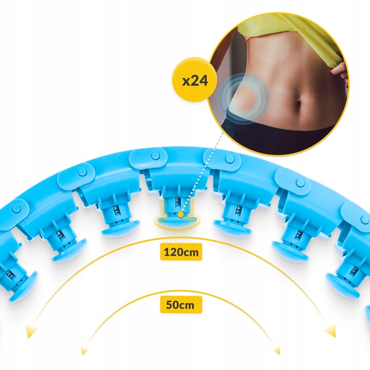 HULA HOP ODCHUDZAJĄCE Z OBCIĄŻENIEM OBCIĄŻNIKIEM SMART Z WYPUSTKAMI HULAHOP