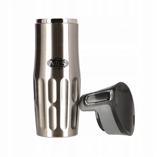 Turystyczny KUBEK TERMICZNY na wyjazdy 420ml silve
