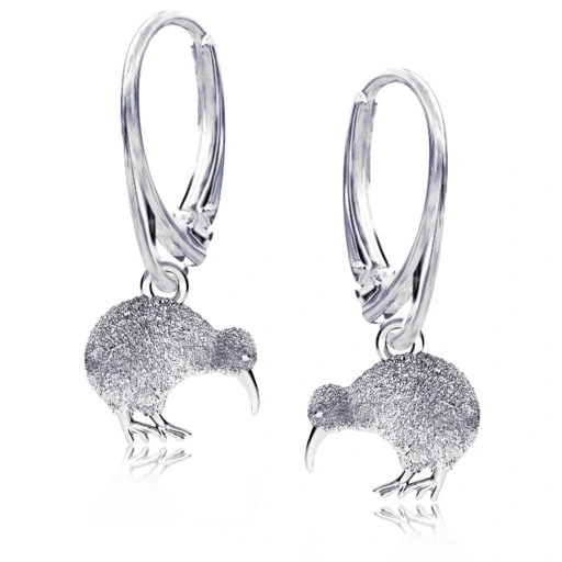 Ptaszek kiwi srebrny komplet ankier skręcany duże ogniwa srebro 925