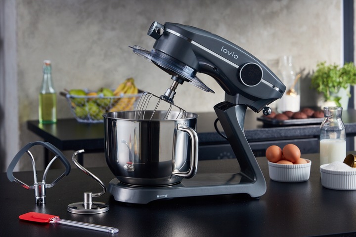Robot kuchenny mikser planetarny z misą metalowa obudowa 1800W 6,5L LOVIO