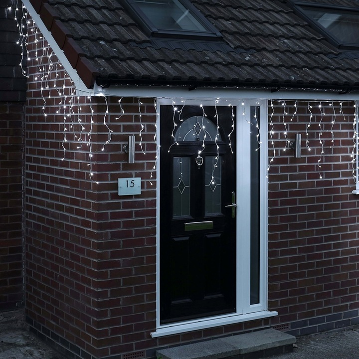 SOPLE ZEWNĘTRZNE 100 LED LAMPKI+FLASH ZIMNE IP44