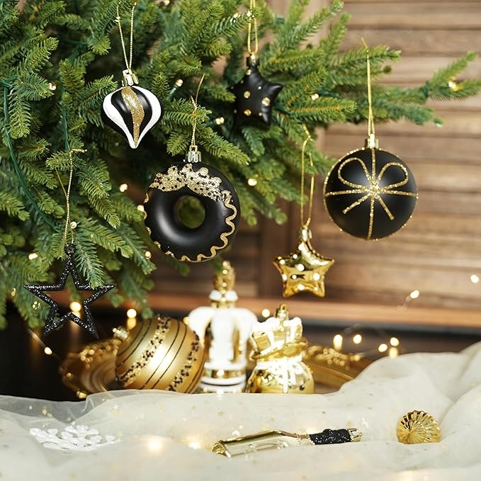 70 sztuk zestaw ozdób choinkowych nietłukące plastikowe bombki na choinkę