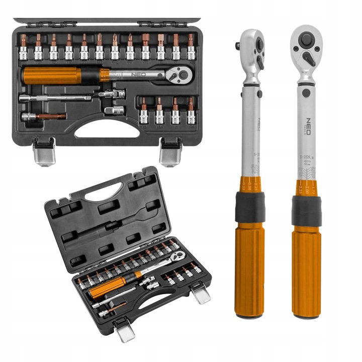 KLUCZ DYNAMOMETRYCZNY DWUKIERUNKOWY 1/4 5-25Nm NEO 08-821