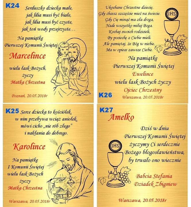 Złoty aniołek 333 łańcuszek gratis grawer Chrzest