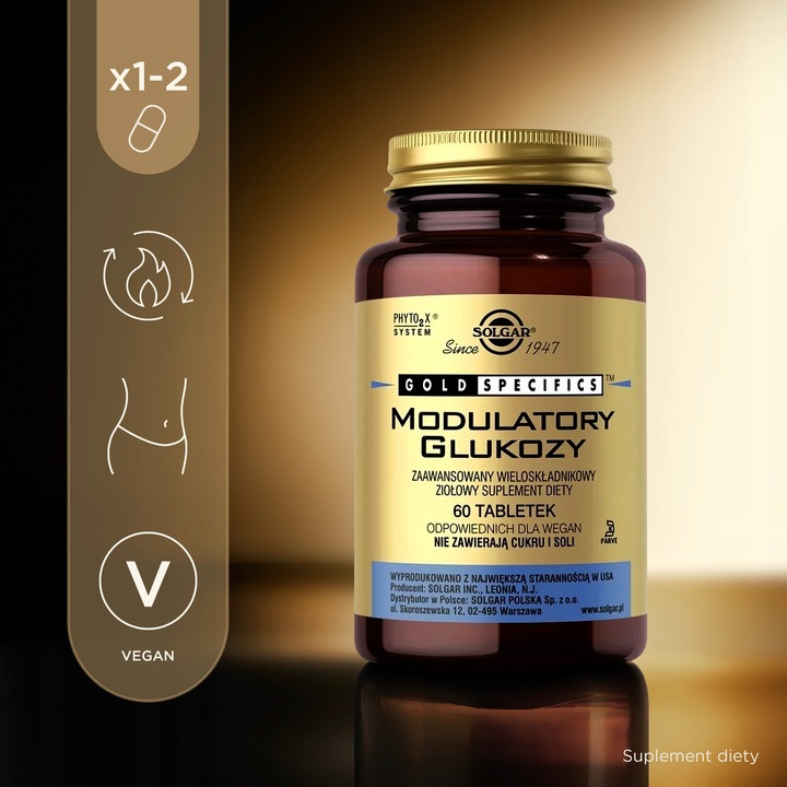 Suplement diety Solgar MODULATORY GLUKOZY w tabletkach 60 tabletek