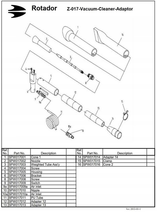 Wężyk SPZ017003 do Tornador Rotador BEAST Z-017