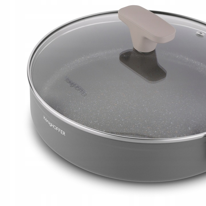 Patelnia na indukcję PATELNIA GŁĘBOKA NON-STICK Z POKRYWKĄ 28cm Pancetta