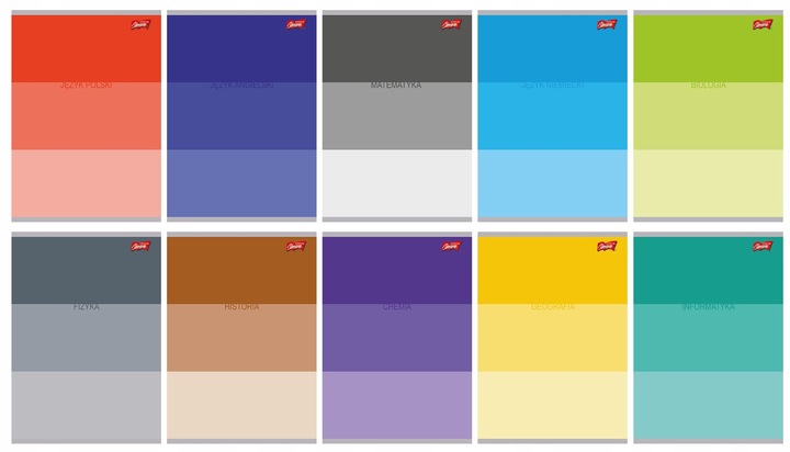 Komplet 10x Zeszyt A5 60k tematyczny ze ściągą