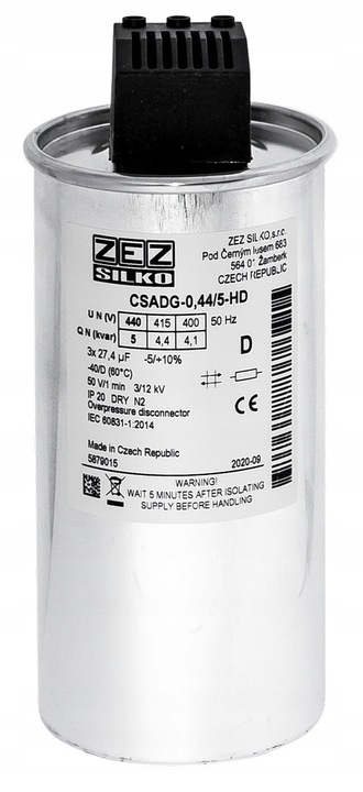 KONDENSATOR 5KVAR 440V KOMPENSACJA MOCY BIERNEJ