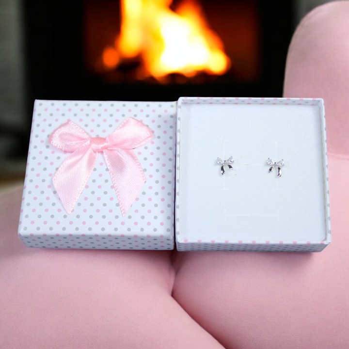 KOLCZYKI SREBRNE 925 Rodowane z cyrkoniami KOKARDKI KOKARDY Wkrętki Dzieci