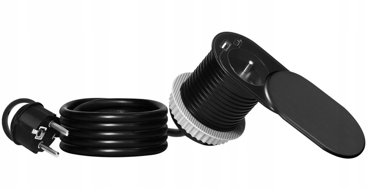 Gniazdo Wpuszczane Chowane w Blat USB + USB-C Przesuwana Pokrywa Kabel 1,9m