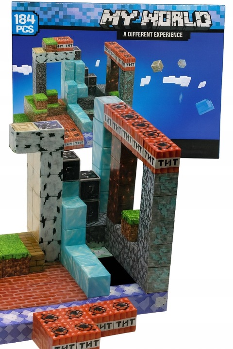 KLOCKI MAGNETYCZNE PIKSELE BLOCZKI SZEŚCIANY MOCNE 184 KLOCKI 2 FIGURKI