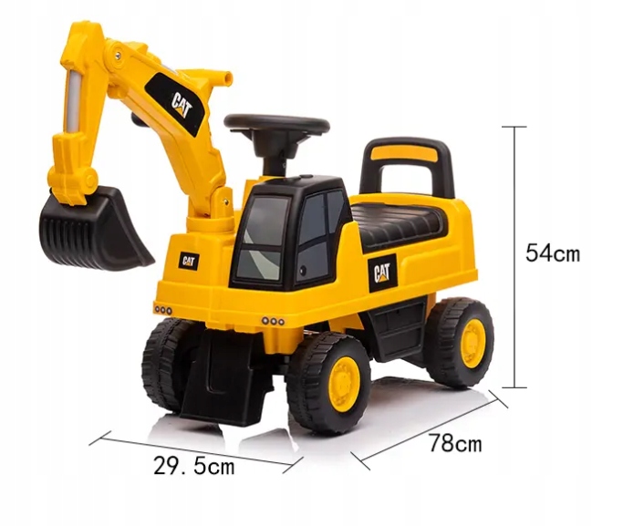 Koparka CATERPILLAR dla dzieci CAT JEŹDZIK ODPYCHACZ ruchoma łyżka DŹWIĘKI