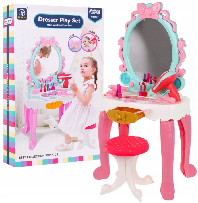 INTERAKTYWNA TOALETKA DLA DZIEWCZYNKI KSIĘŻNICZKI TABORET SUSZARKA ZDZ7938