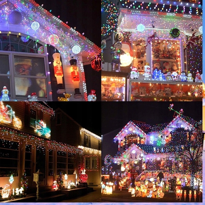 SOPLE 500 LED KURTYNA LAMPKI ZEWNĘTRZNE IP44 MULTIKOLOR + ZIMNY FLASH 24M