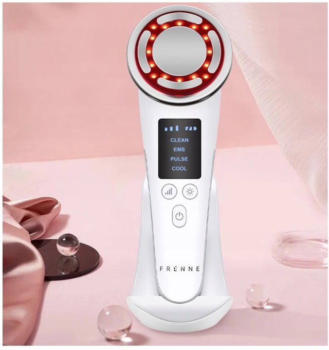 MEZOTERAPIA BEZIGŁOWA MASAŻER EMS TWARZY LIFTING 8W1 FRENNE ZESTAW + GRATIS