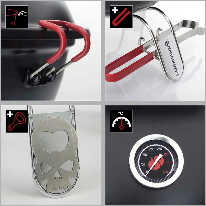 Przenośny kulisty Grill Węglowy Landmann Czarny Mobilny