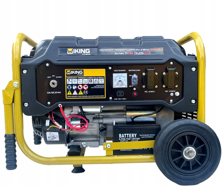 Agregat prądotwórczy 5,25kW generator prądu AVR ele-start koła