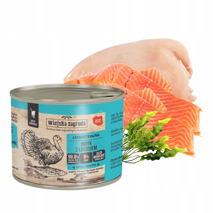 WIEJSKA ZAGRODA Karma mokra dla kota MIX Smaków 12 x 200g bezzbożowa