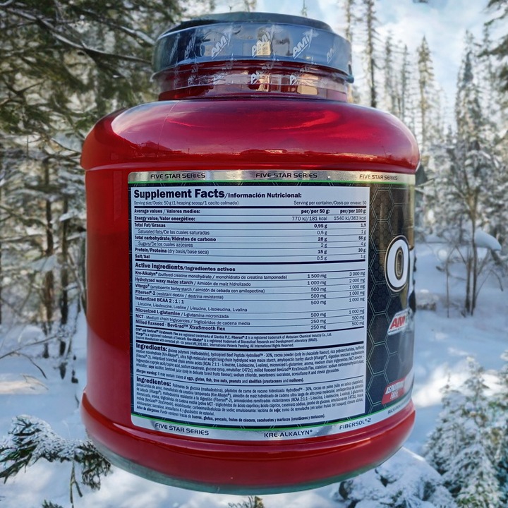 Gainer bez Cukru 5kg OptiMass Beef BCAA Glutamina Węglowodany Beef Protein