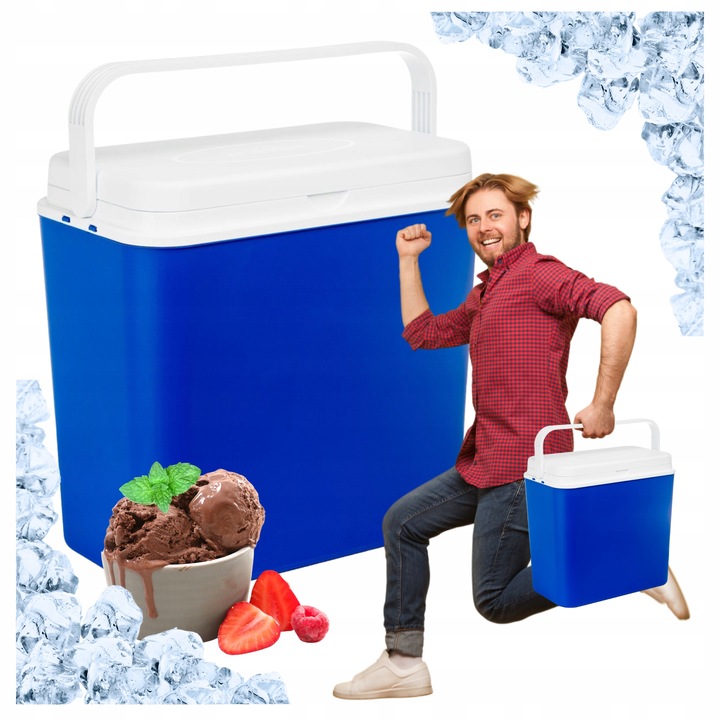 CHŁODZIARKA LODÓWKA 18L od KAMAI: NIEBIESKA, WZMOCNIONA RĄCZKA, made in EU