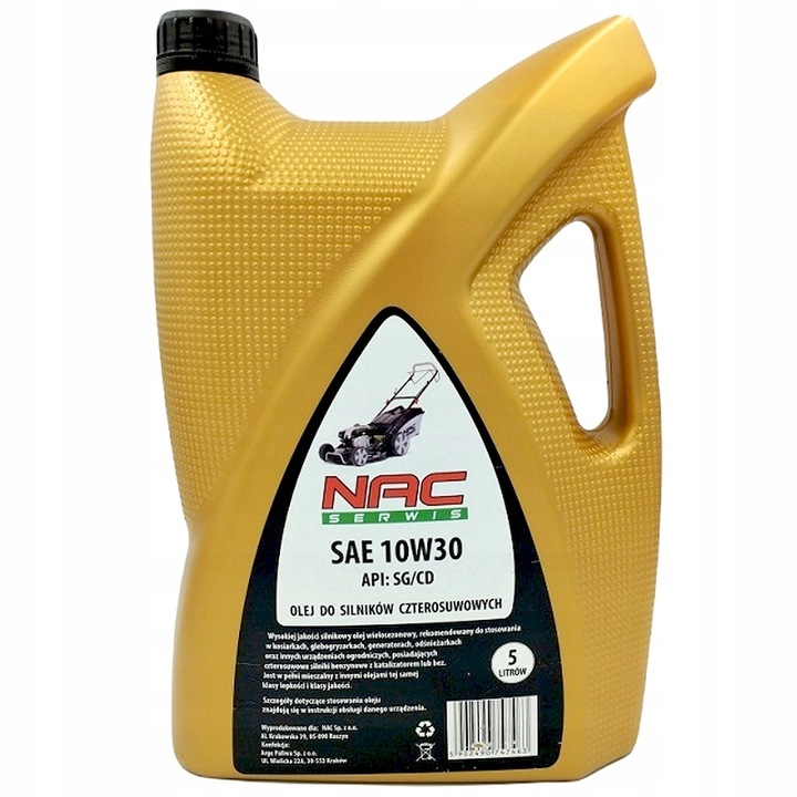 Olej do kosiarki agregatu traktorka 10W30 5L NAC silnik czterosuwowe