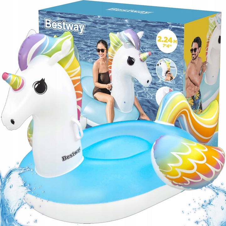 MATERAC DMUCHANY JEDNOROŻEC DO PŁYWANIA WODY DLA DZIECI PŁYWAK 155x119 CM