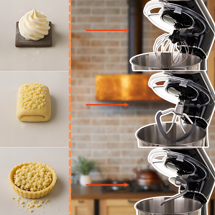 Robot planetarny kuchenny mocny czarny podgrzewana misa 5.5L waga timer