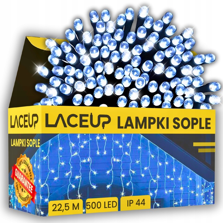 LAMPKI SOPLE ZEWNĘTRZNE CHOINKOWE 500 LED ŚWIATEŁKA ŚWIĄTECZNE +FLASH 22.5M
